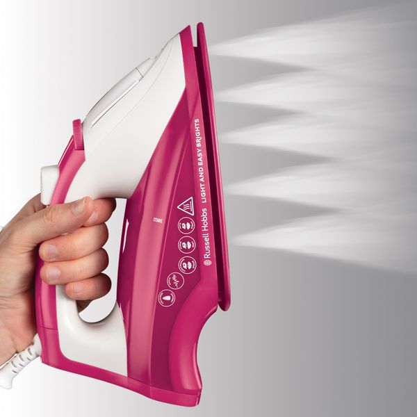 Russell Hobbs Light and Easy Iron White and Berry