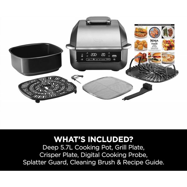 Ninja Eg351Uk 5-In-1 Indoor Grill & Air Fryer - Black & Silver