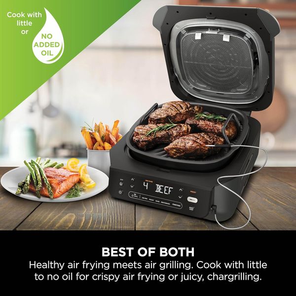 Ninja Eg351Uk 5-In-1 Indoor Grill & Air Fryer - Black & Silver