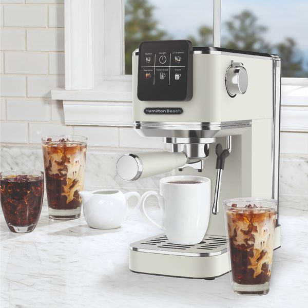 Hamilton Beach BaristaPro Touch 5 in 1 Espresso Machine - Cream