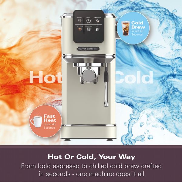 Hamilton Beach BaristaPro Touch 5 in 1 Espresso Machine - Cream