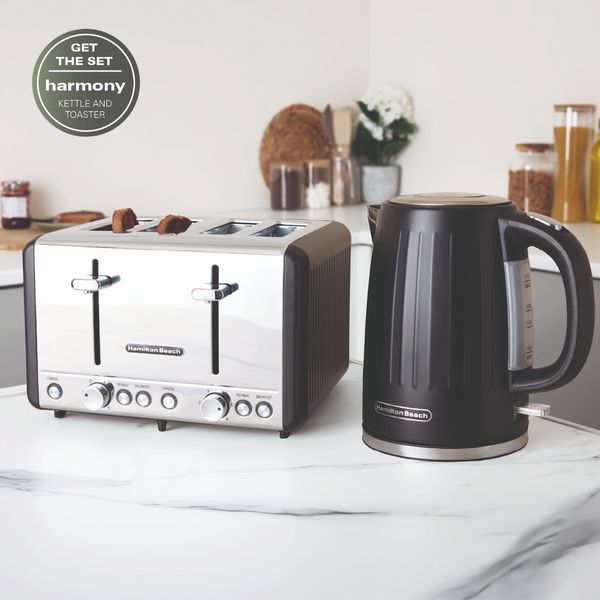 Hamilton Beach Kettle And Toaster Set Harmony Collection Espresso Black