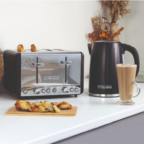 Hamilton Beach Kettle And Toaster Set Harmony Collection Espresso Black