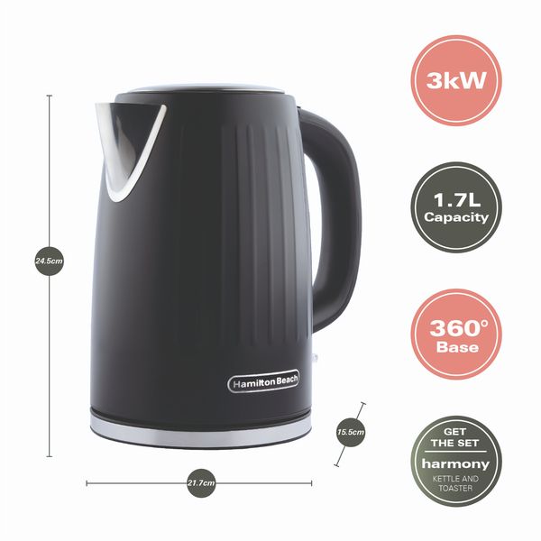 Hamilton Beach Kettle And Toaster Set Harmony Collection Espresso Black