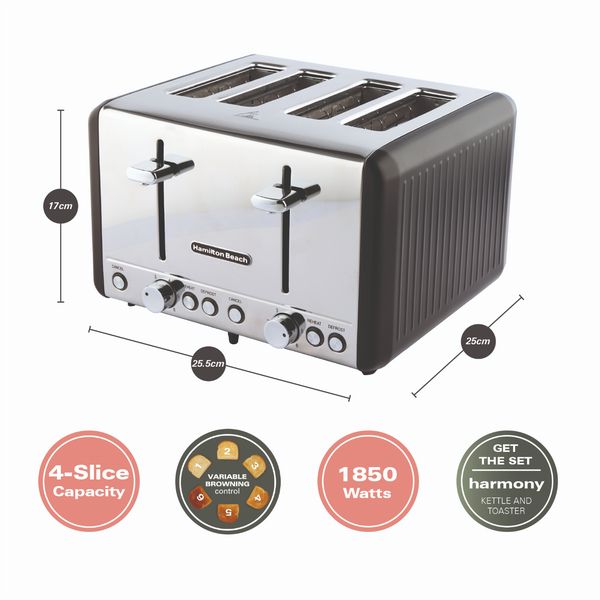 Hamilton Beach Kettle And Toaster Set Harmony Collection Espresso Black