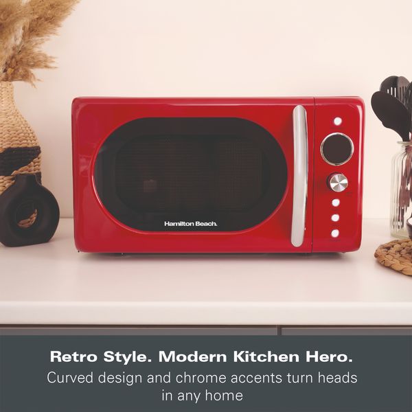 Hamilton Beach Ella Kettle, Toaster and Retro Microwave Red