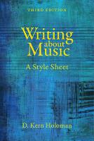 Writing about Music: A Style Sheet (ePub eBook)