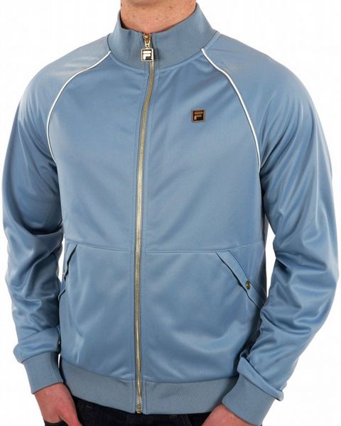 FILA TRISTAN TRACK TOP WITH PIPING DETAIL MENS - FADED DENIM
