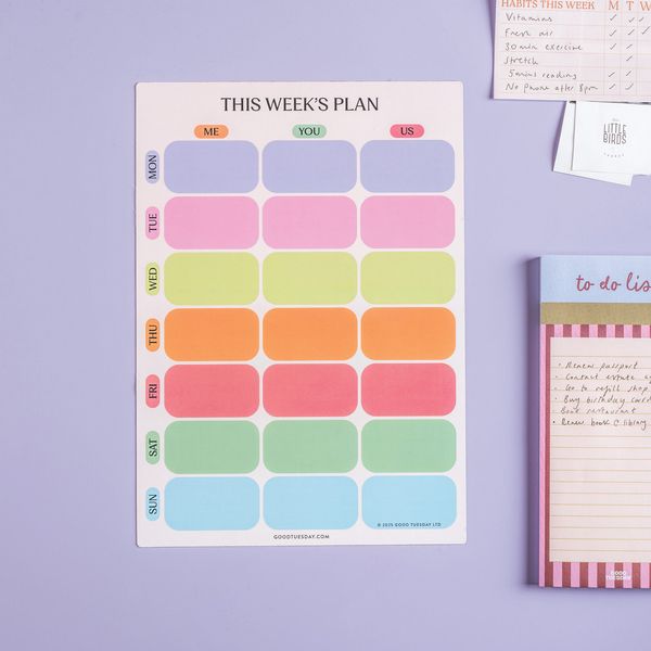 Magnetic Couples Weekly Fridge Planner A4 | Citrus Splash
