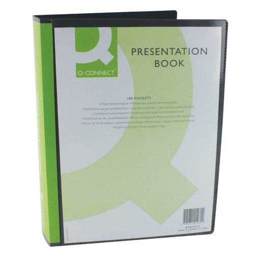 Q-Connect Display Book A4 100 Pocket Black