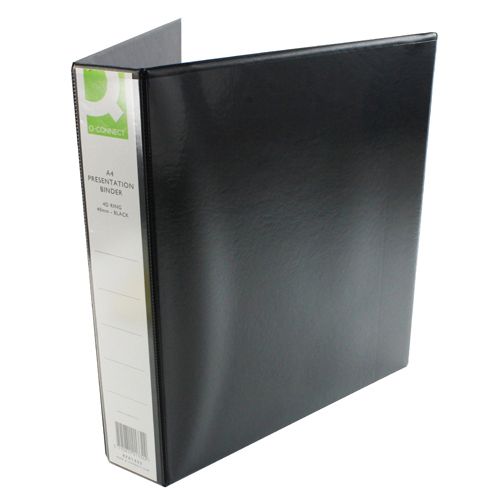 Q-Connect Presentation Binder 4 D-Ring 40mm Black