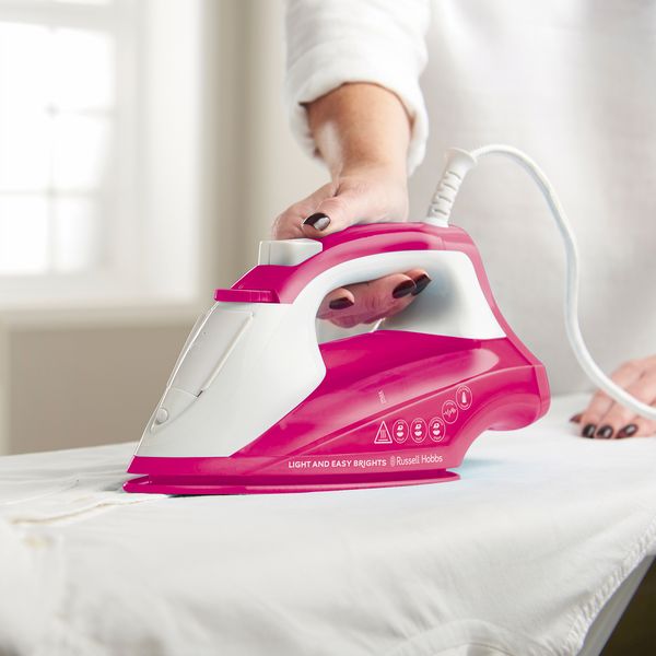 Russell Hobbs Light and Easy Iron White and Berry