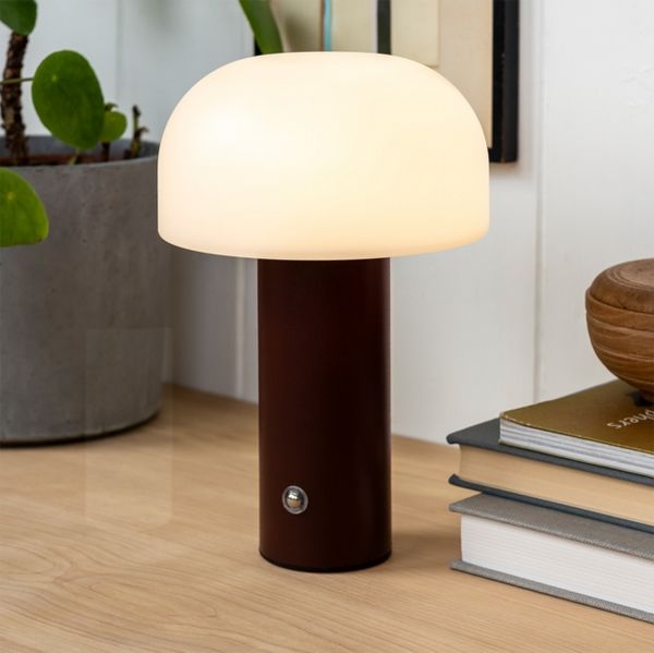 USB rechargeable mushroom touch lamp - Brown