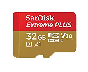 SanDisk Memory Card - Extreme PLUS® microSDHC™ and microSDXC™ UHS-I Card with Adapter 32GB